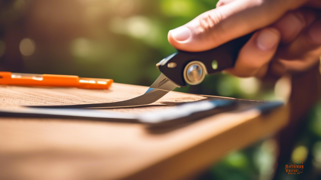 A person demonstrating the safe and effective use of a multi-tool pocket knife outdoors in bright natural light. The image shows a close-up of the proper grip and tool functions for a comprehensive guide on knife use.