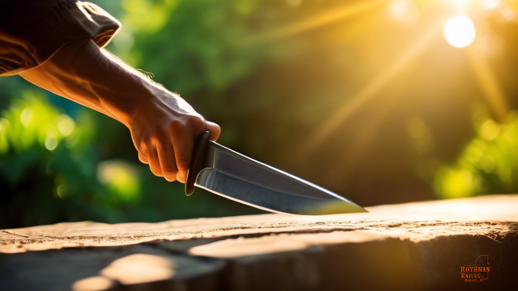 Close-up photo of a hand holding a well-worn outdoor knife handle in bright natural light, showcasing signs of use and the need for maintenance.