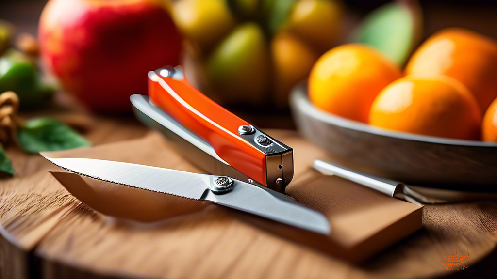 Versatile folding pocket knife in bright natural light slicing through paper, fruit, and rope - showcasing practical uses for a pocket knife